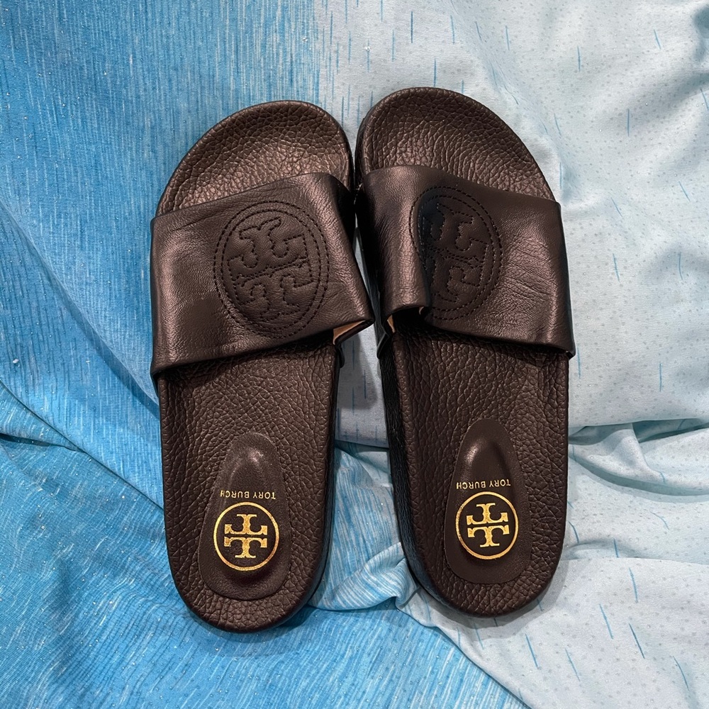 Tori Burch Leather slides